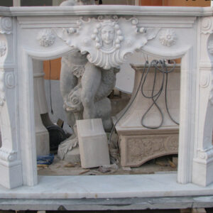 Hand Carved luxurious marble fireplace mantel