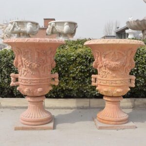 Luxury Hand Carved Natural Stone Flowerpot