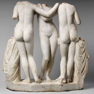 Famous three grace ancient greek torso sculpture