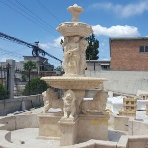 Outdoor famous garden lion water fountain in stock