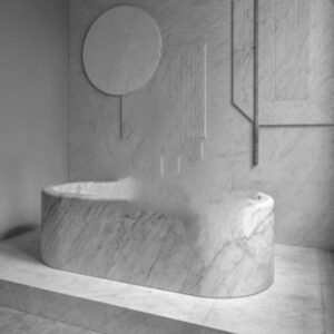 Durable Classical Freestanding Round Stone Bathtub