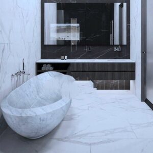 Freestanding White Marble Buth Tub