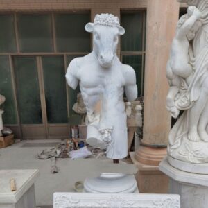 Marble and stone bull man roman nude torso sculpture art