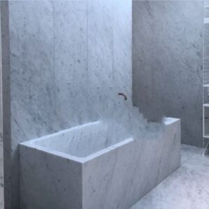 Modern White Natural Stone Bathtub