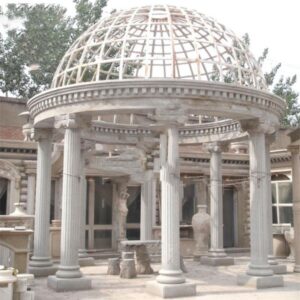 Outdoor Garden Decoration Marble Stone Carving Square Pavilions Gazebo