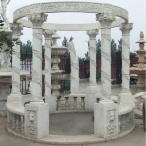 Outdoor Garden Decoration Marble Stone Carving Square Pavilions Gazebo