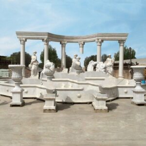 Outdoor Decorative Carved White Marble Stone Gazebo For Sale