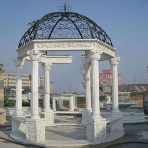 Modern Style Carving Outdoor Stone Pavilion Gazebo For Sale