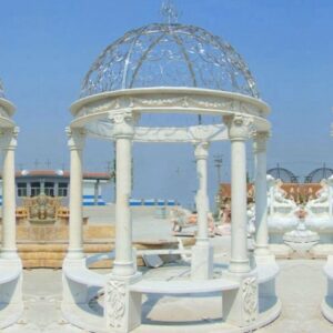 Modern Style Carving Outdoor Stone Pavilion Gazebo For Sale