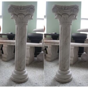 Building And Decoration White Stone Roman Columns