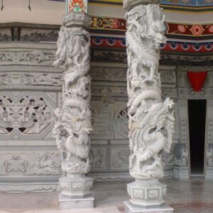 Building And Decoration White Stone Roman Columns